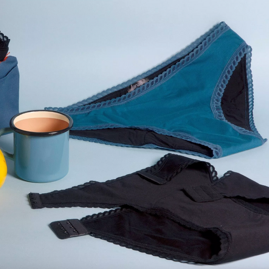Braga menstrual desmontable - flujo ligero negra