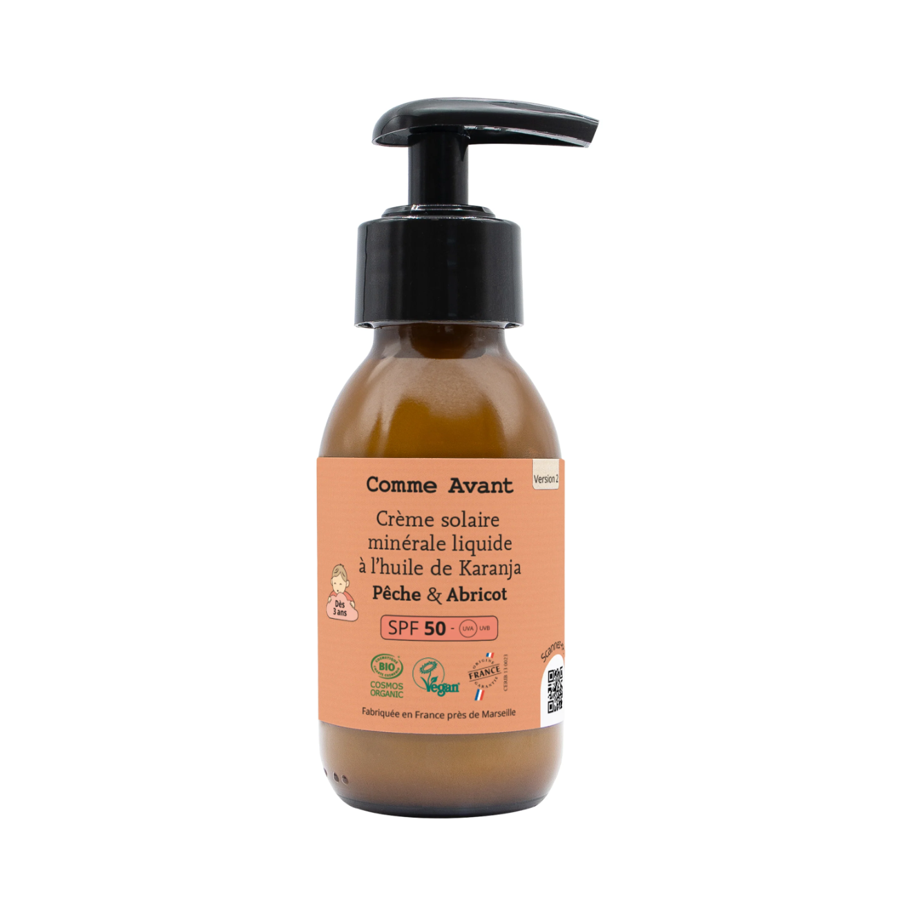 Protector solar mineral líquido SPF50 — desde el nacimiento