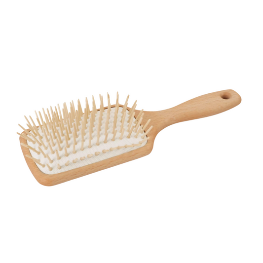 Cepillo de madera para cabello largo, forma cuadrada/grande
