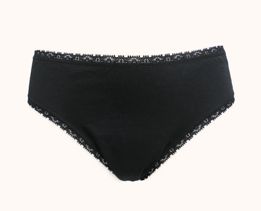 Braga menstrual flujo ligero negra