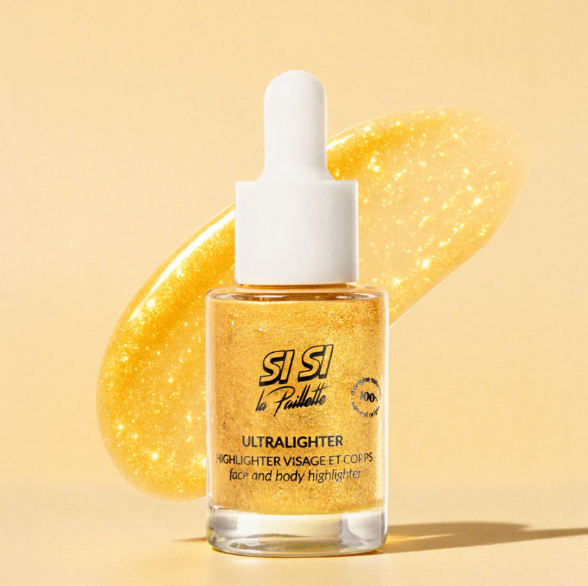 Iluminador Líquido Dorado Ultra Brillante – Rostro y Cuerpo