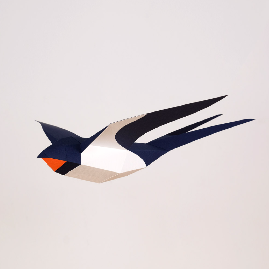 Figuras de papel precortadas - Golondrina