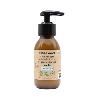 Protector solar mineral líquido SPF50 — desde el nacimiento