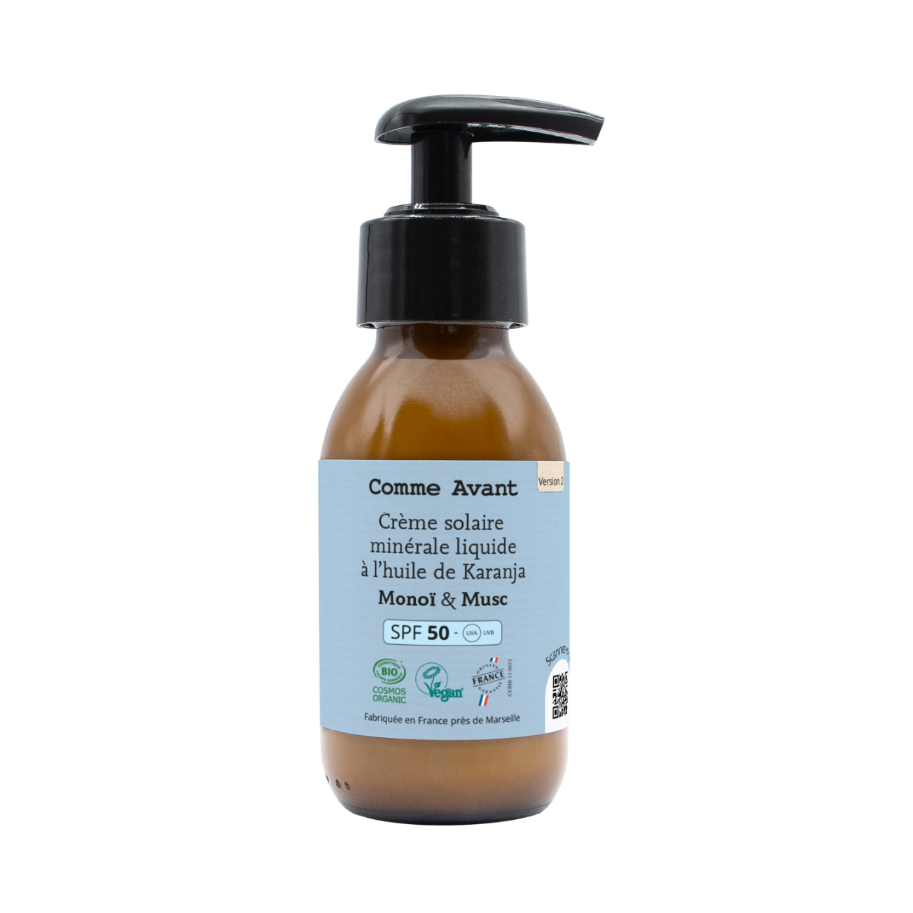 Protector solar mineral líquido SPF50 — desde el nacimiento