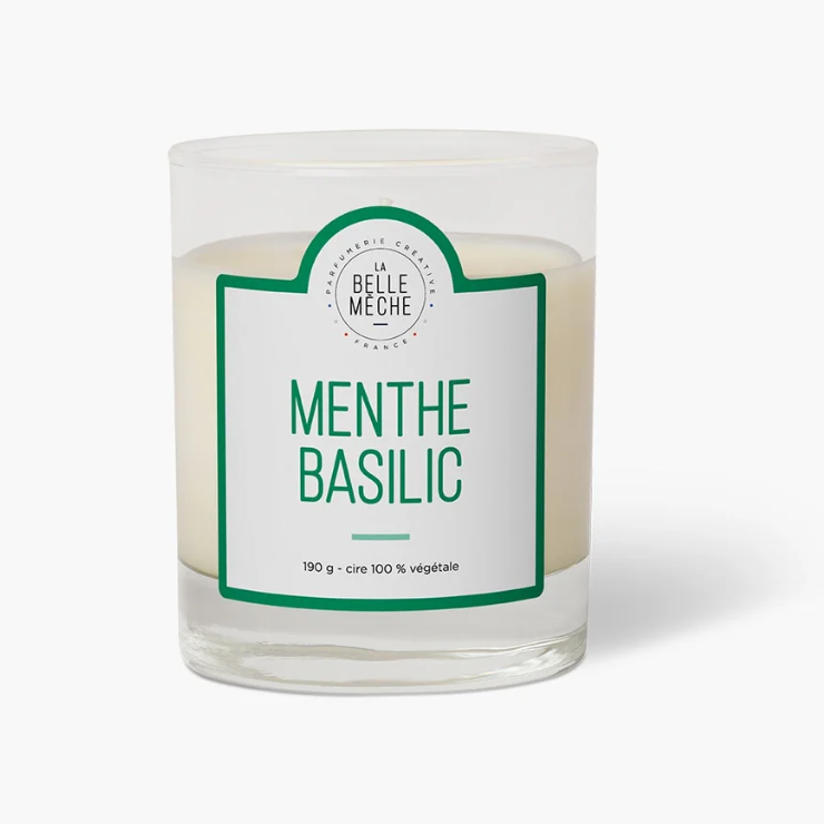 Vela perfumada - Menta y albahaca