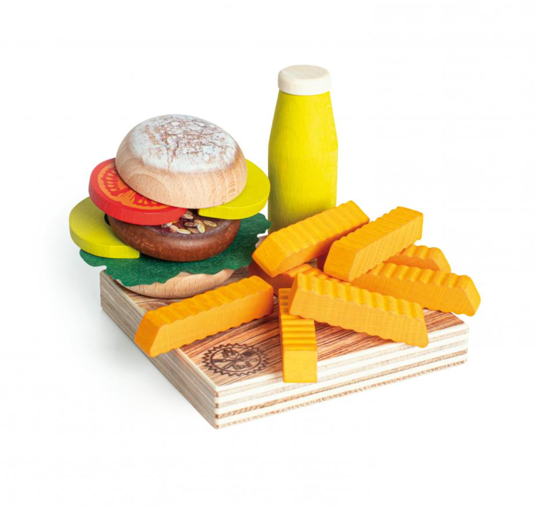 Veggie burger de madera